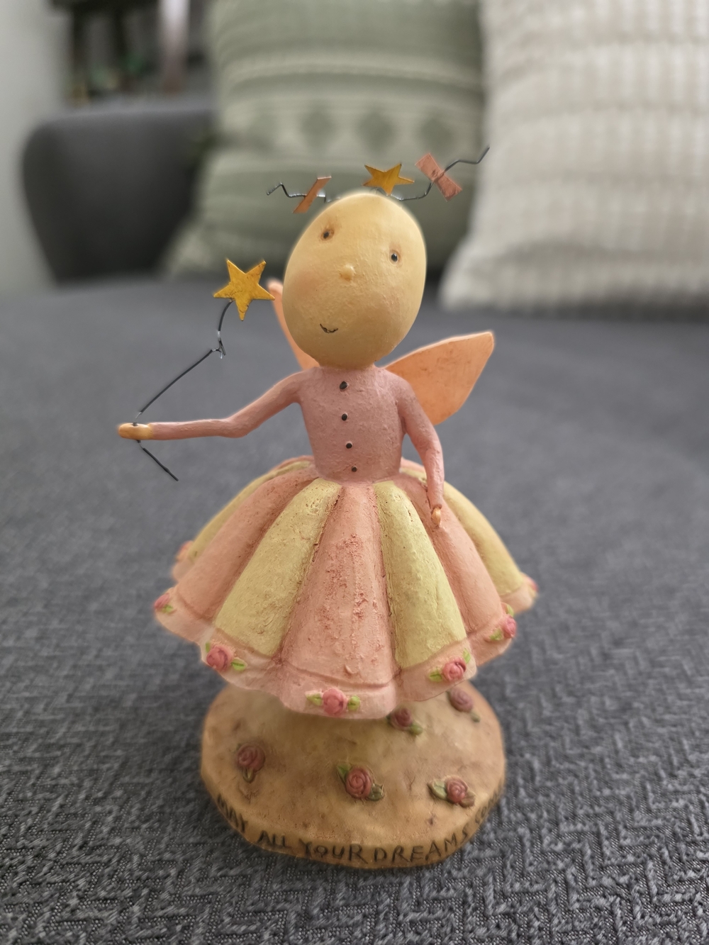 Pink and Cream Fairy Figurine Décor - Charming Tabletop Accent